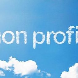 non profit written in clouds against blue sky